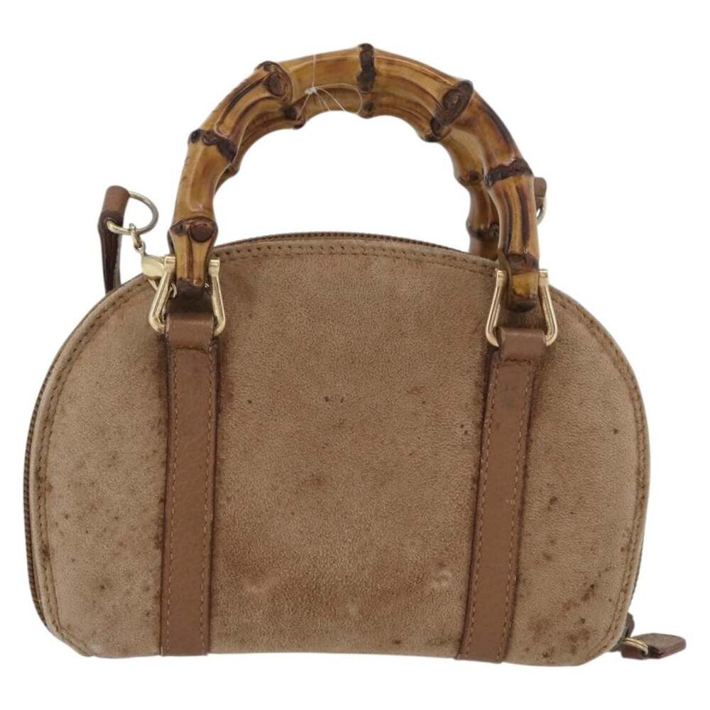 Gucci Bamboo Nylon Handbag Brown